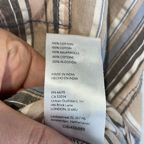 BDG Urban Outfitters Bell Button-Down Shirt  Striped Oversized Long Sleeve (XS) - Picture 13 of 16